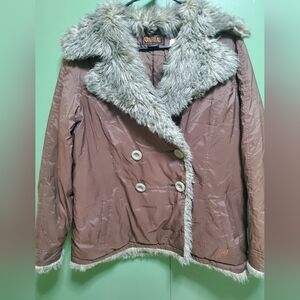 Ariat Women's Taupe Puffer Jacket with Faux Fur